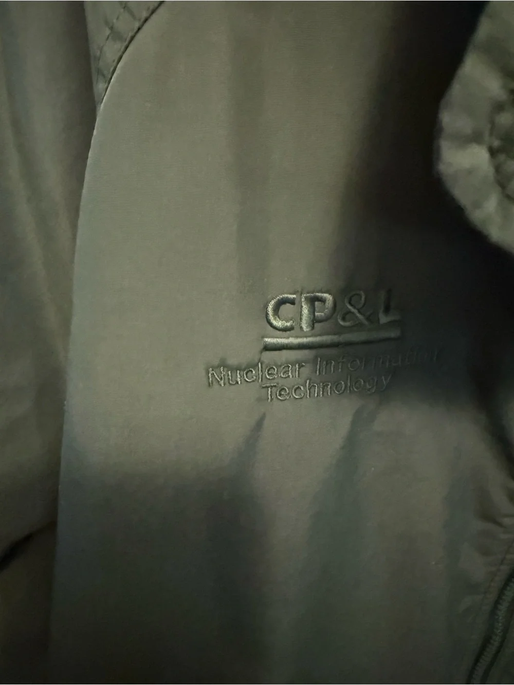 Lands' End Dark Green Jacket with Gray Fleece Lining